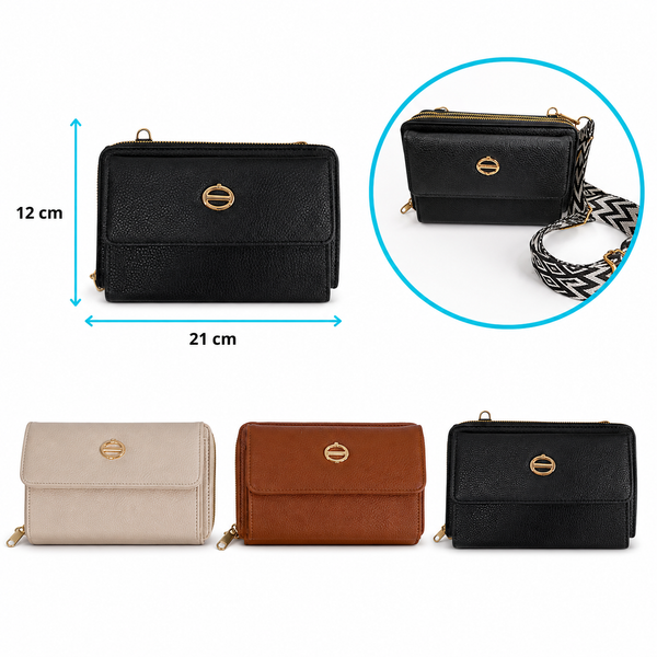 Bolso Dama + Monedero con Correa Tejida - Ref. YW3118
