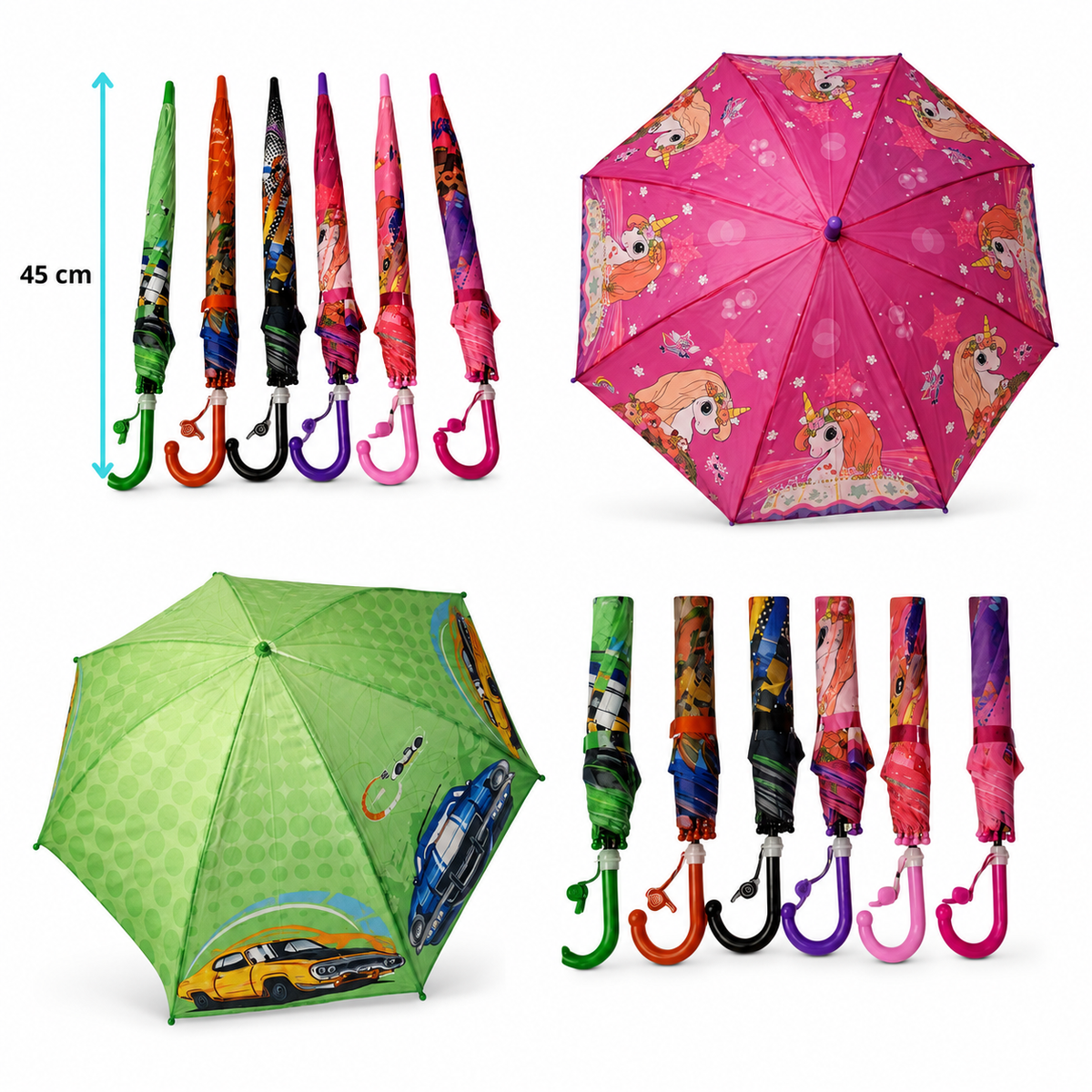 Sombrilla Infantil de Unicornio con Mosqueton